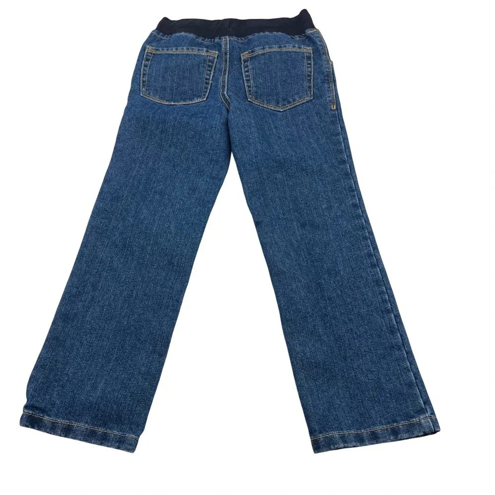 Gymboree Girls Size 7 Blue Pull On Jeans Straight Leg Elastic Waist‎ RN70530